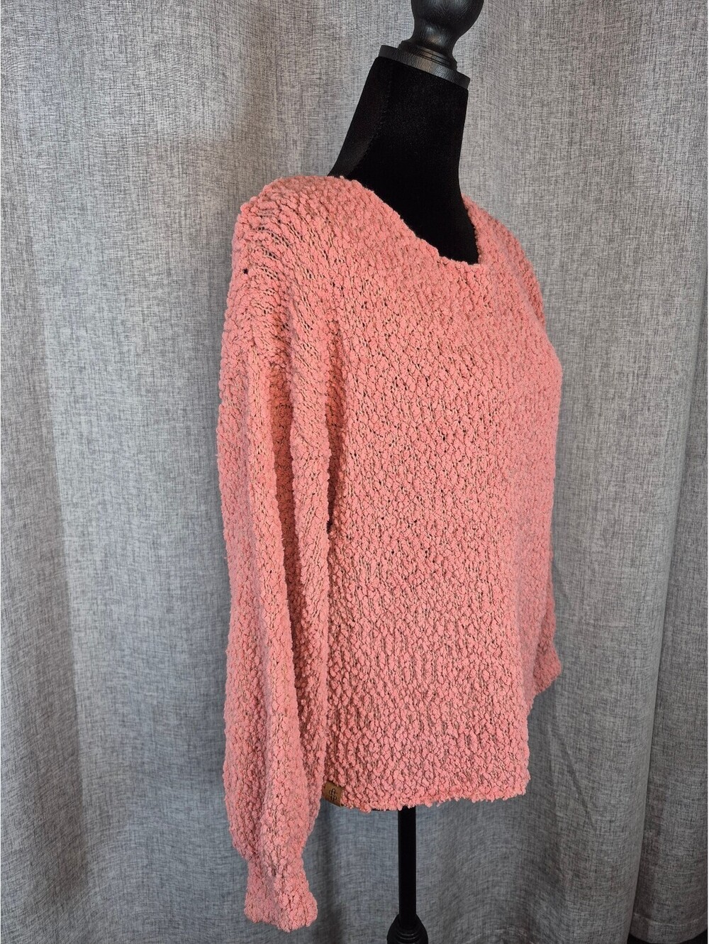 Simply Southern Women’s Pink Chenille Popcorn Knit Sweater Size Small